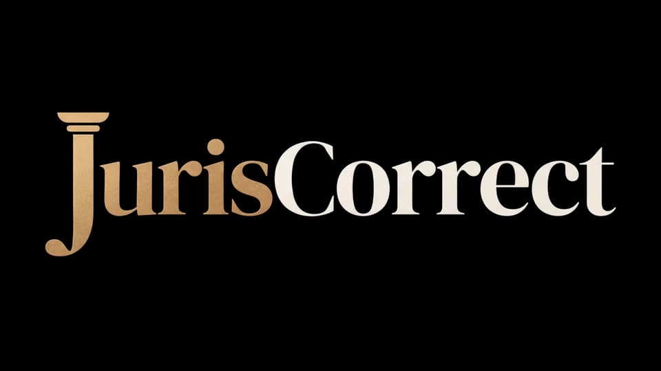 Logo JurisCorrect — fond sombre