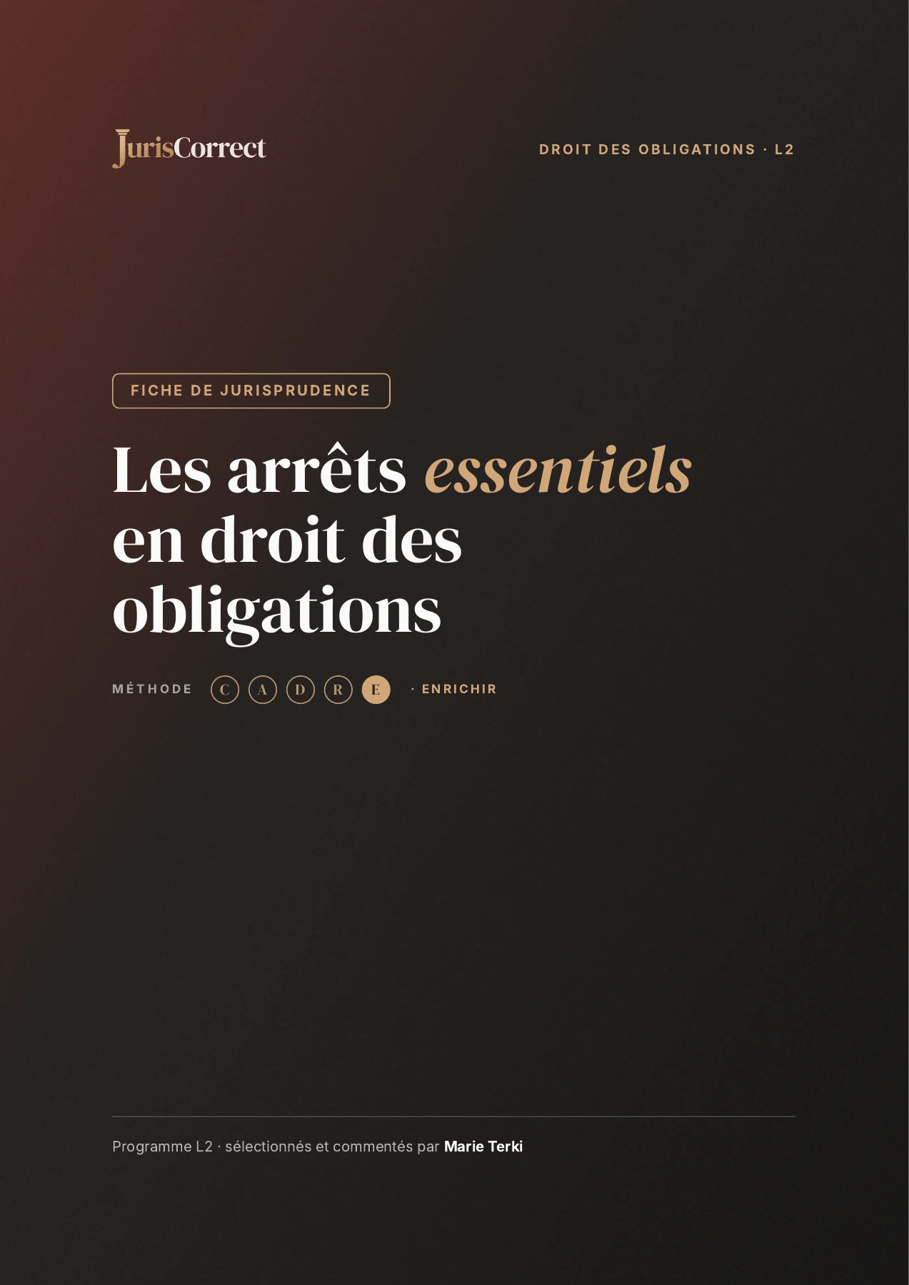 Aperçu de la première page — Fiche jurisprudence droit des contrats